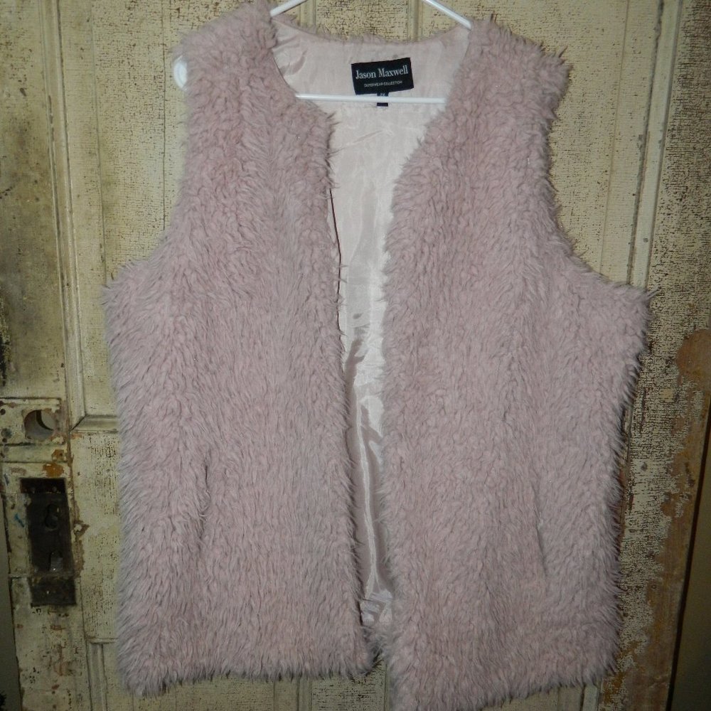 Jason Maxwell Furry Vest Jacket Size 2X (KK-9)